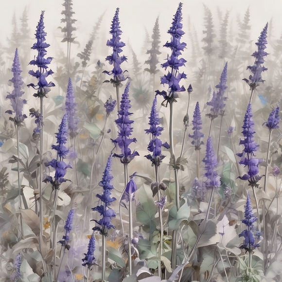 Purple Floral Art Print - Picture 1 of 1